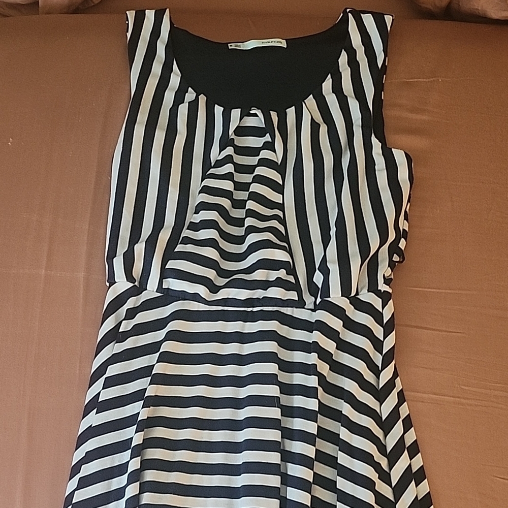 Navy and White Striped Dress